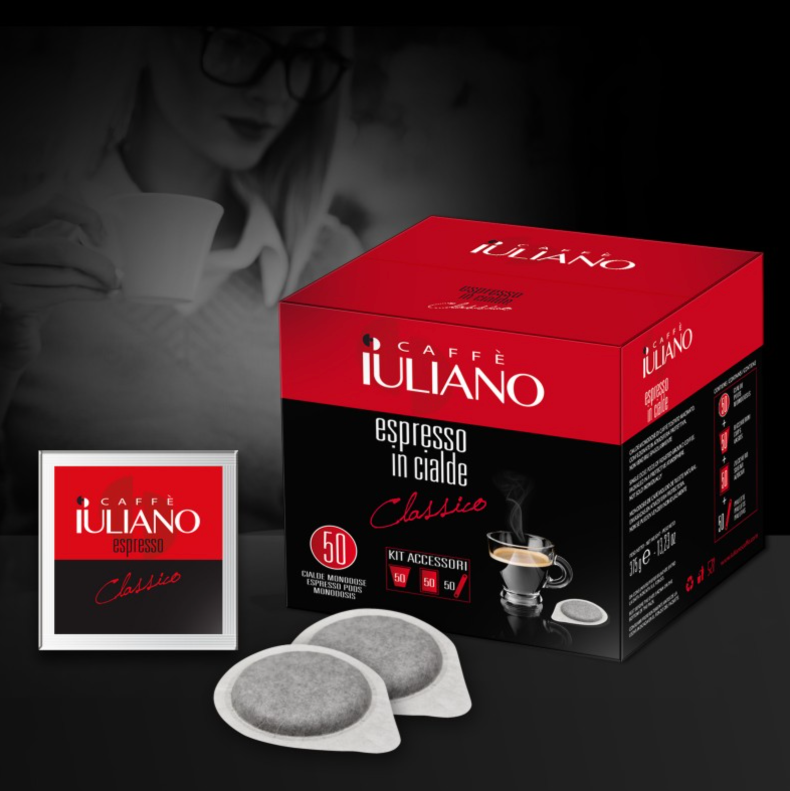 Cialde BOX 50 + KIT 50* Caffè Iuliano miscela Classico