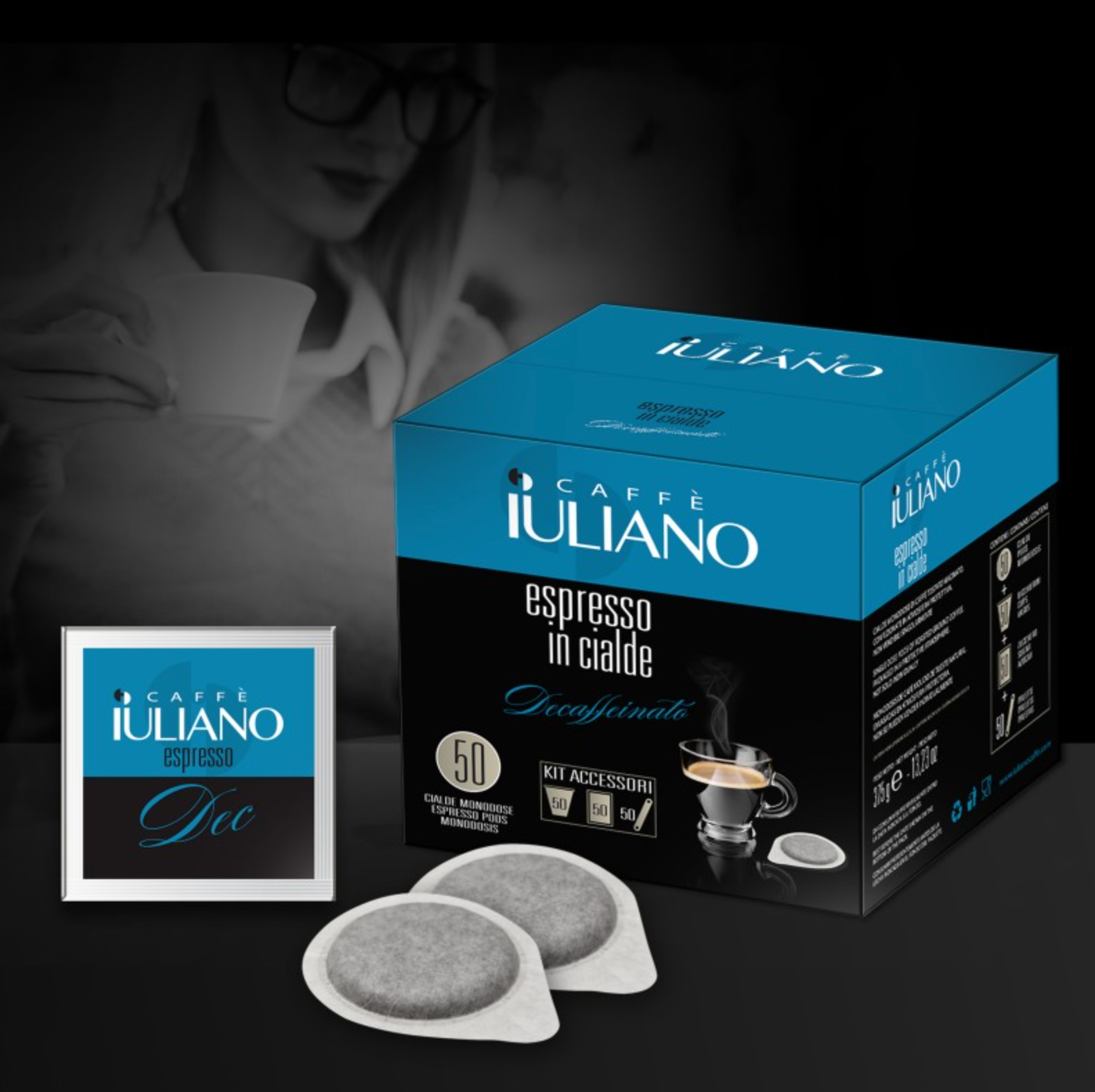 Cialde BOX 50 + KIT 50* Caffè Iuliano miscela  Decaffeinato