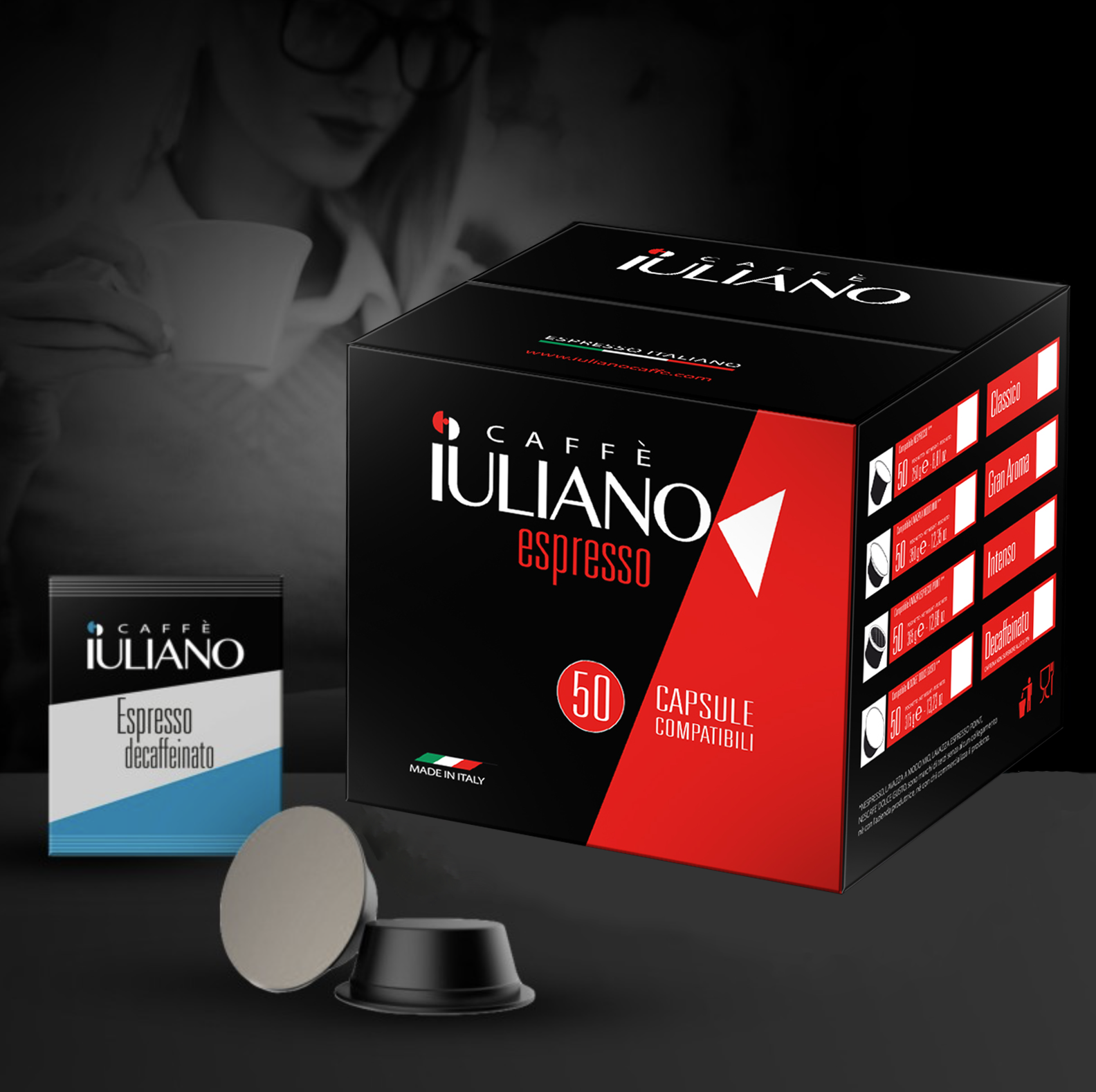 Capsule compatibili LAVAZZA A MODO MIO®* miscela Decaffeinato BOX 50